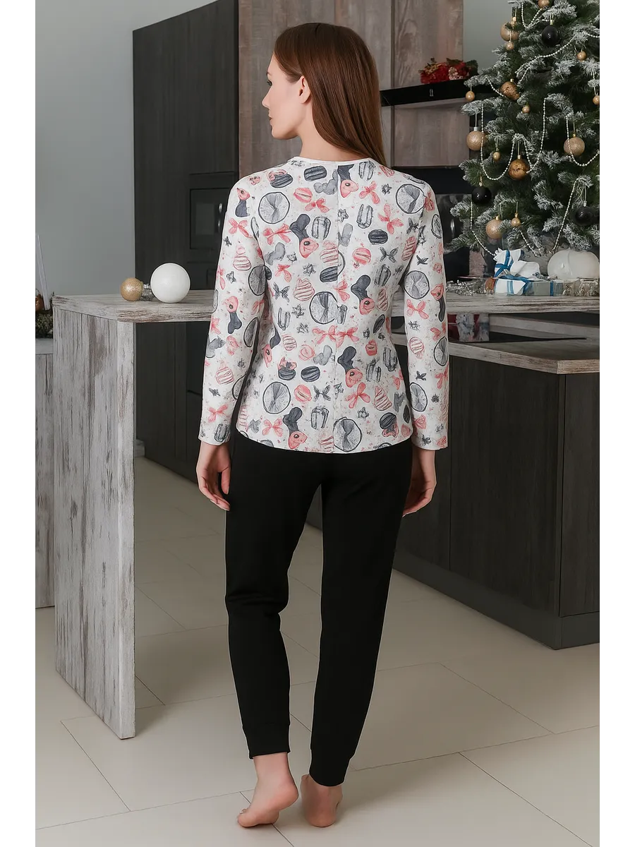 Фото товара 24671, теплый женский домашний костюм с брюками